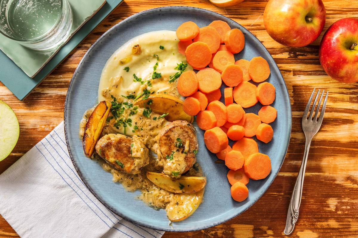 Schweinefilet mit Apfel-Senf-Soße