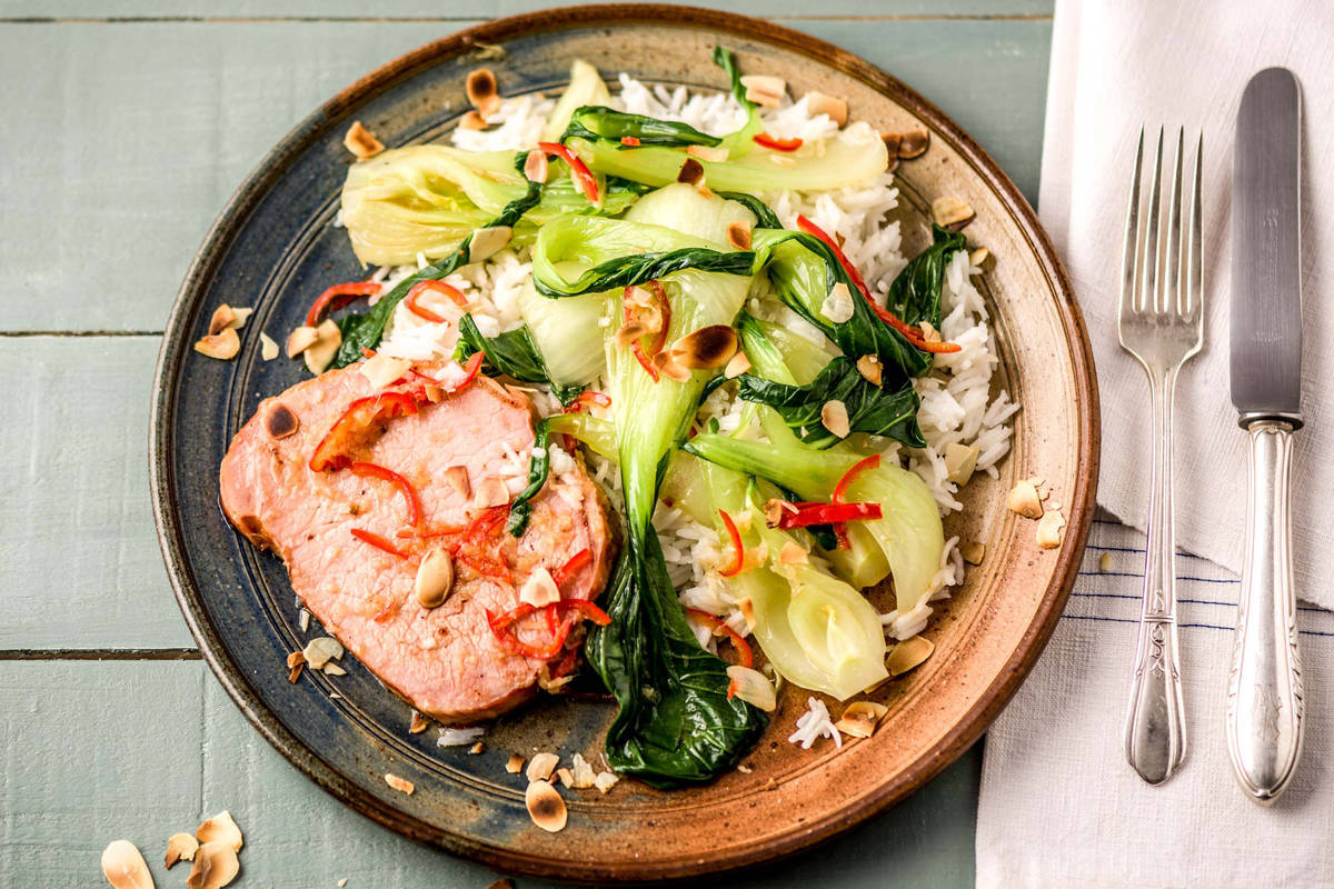 Schweinssteaks mit Pak Choi