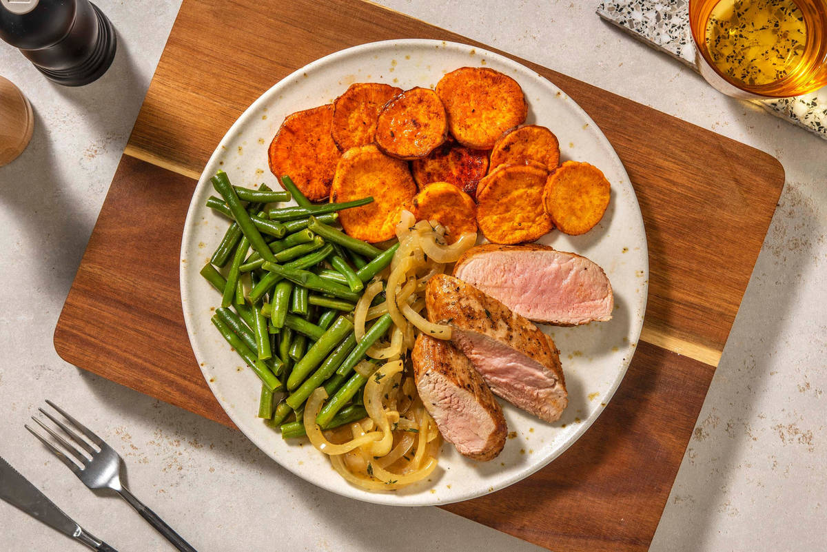 Schweinsnierstück mit Honig-Thymian-Sauce