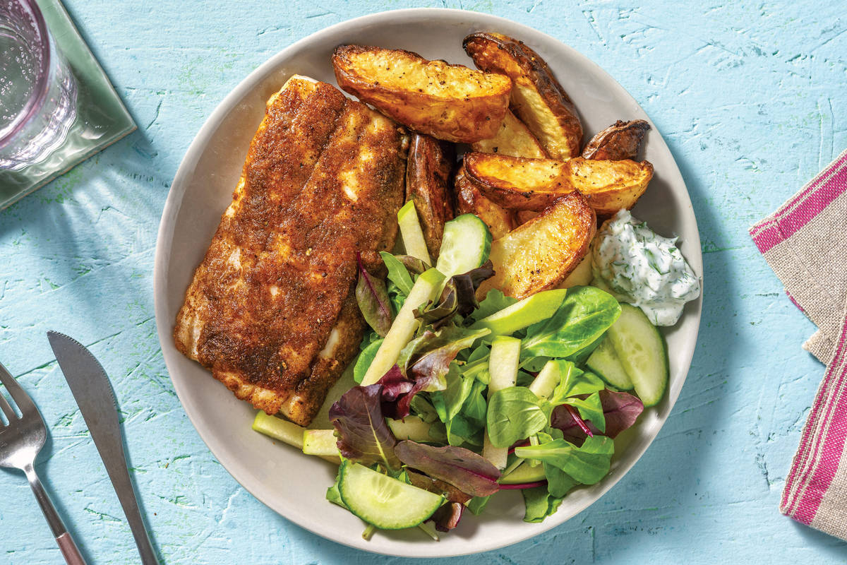 Seared Barramundi & Wedges