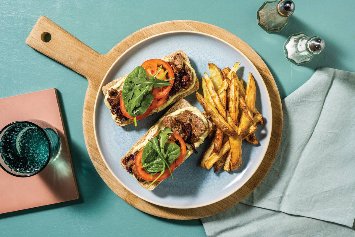 Seared Beef & Caramelised Onion Paninis