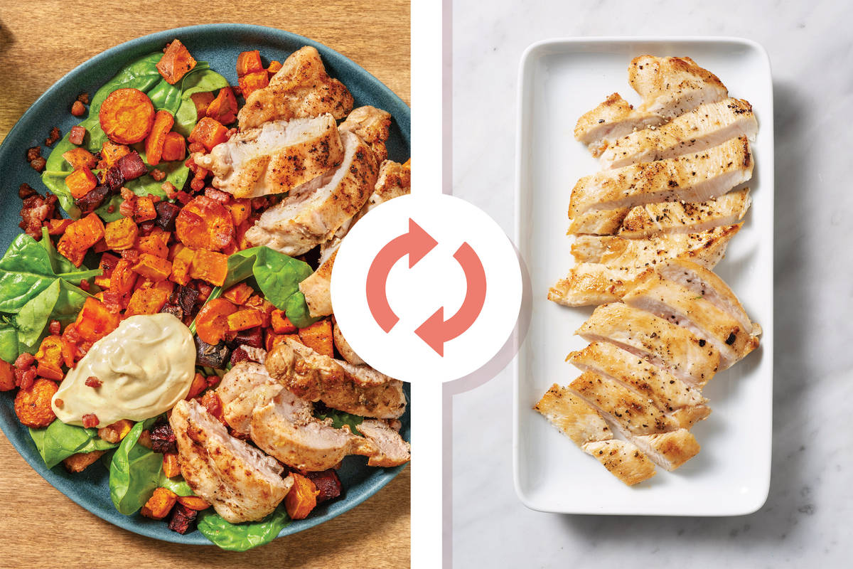Aussie Chicken Breast & Bacon Roast Veggies