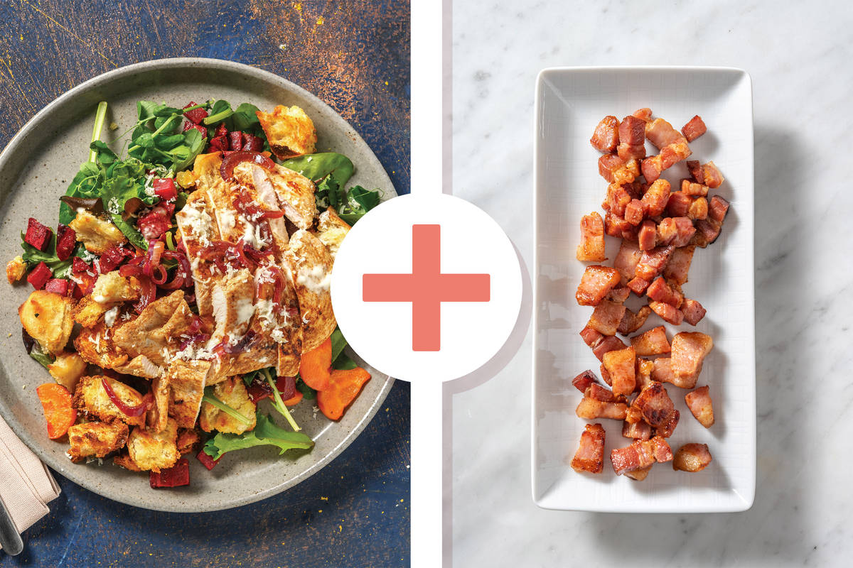 Seared Golden Chicken & Bacon Salad