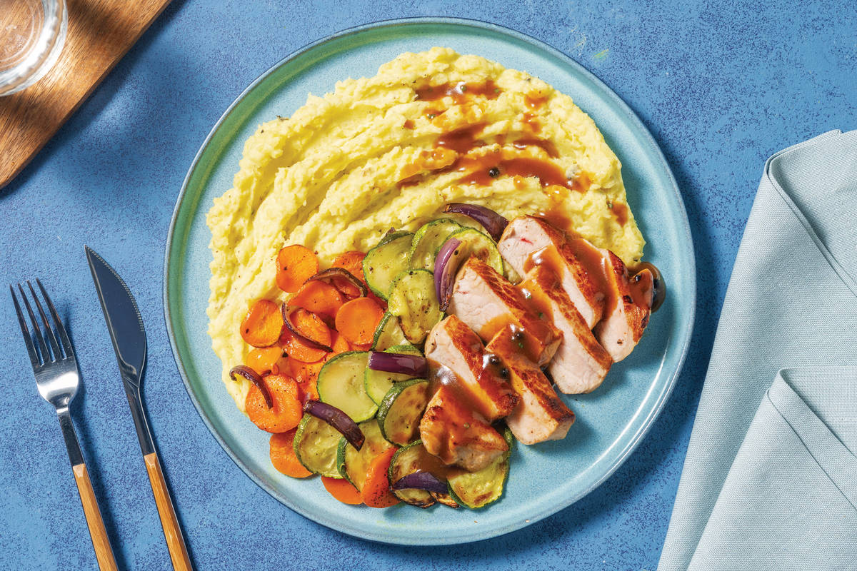 Seared Pork & Peppercorn Sauce