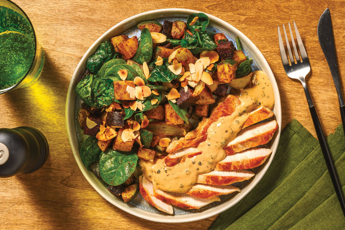 Seared Pork & Roast Veggie Toss