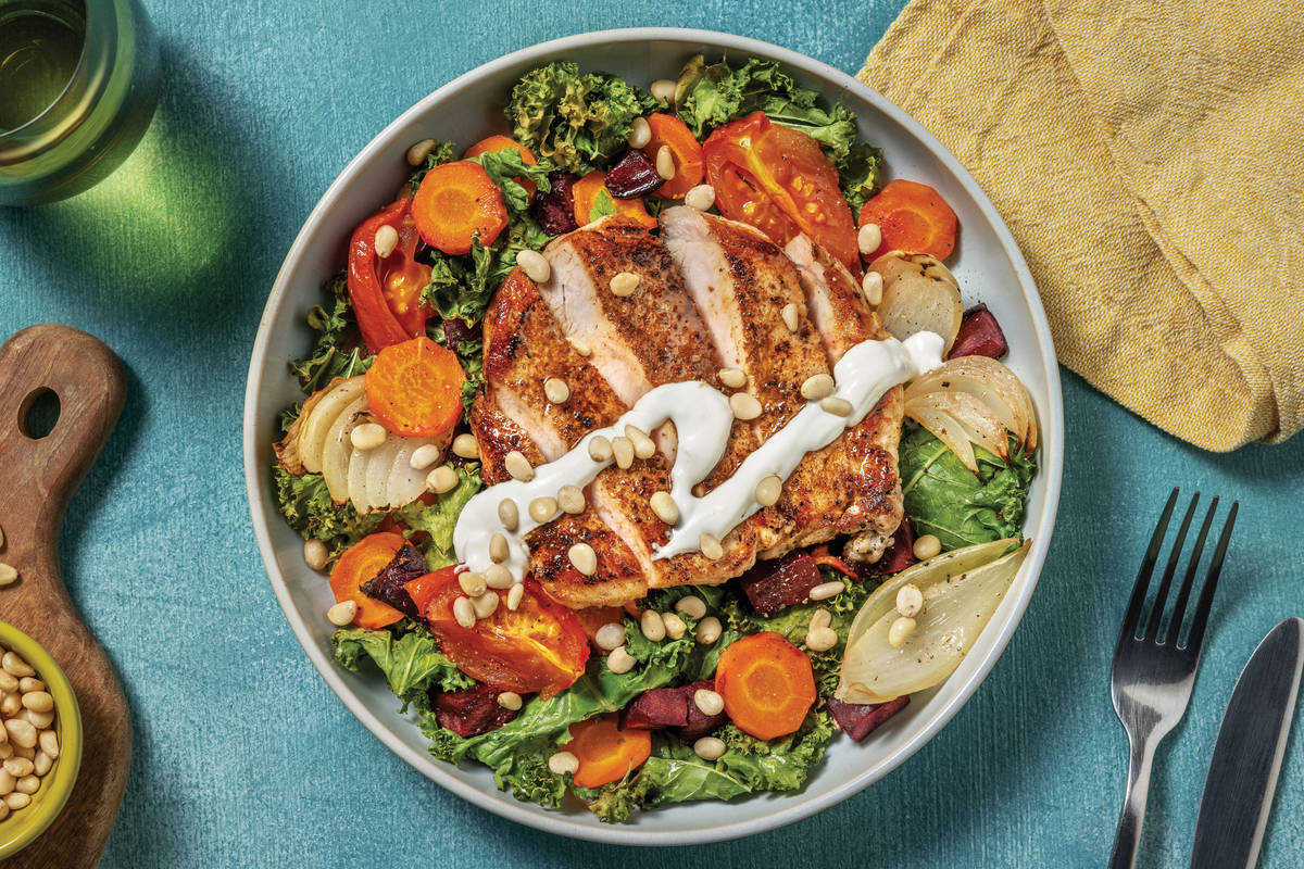 Aussie-Spiced Pork & Roast Veggie Toss