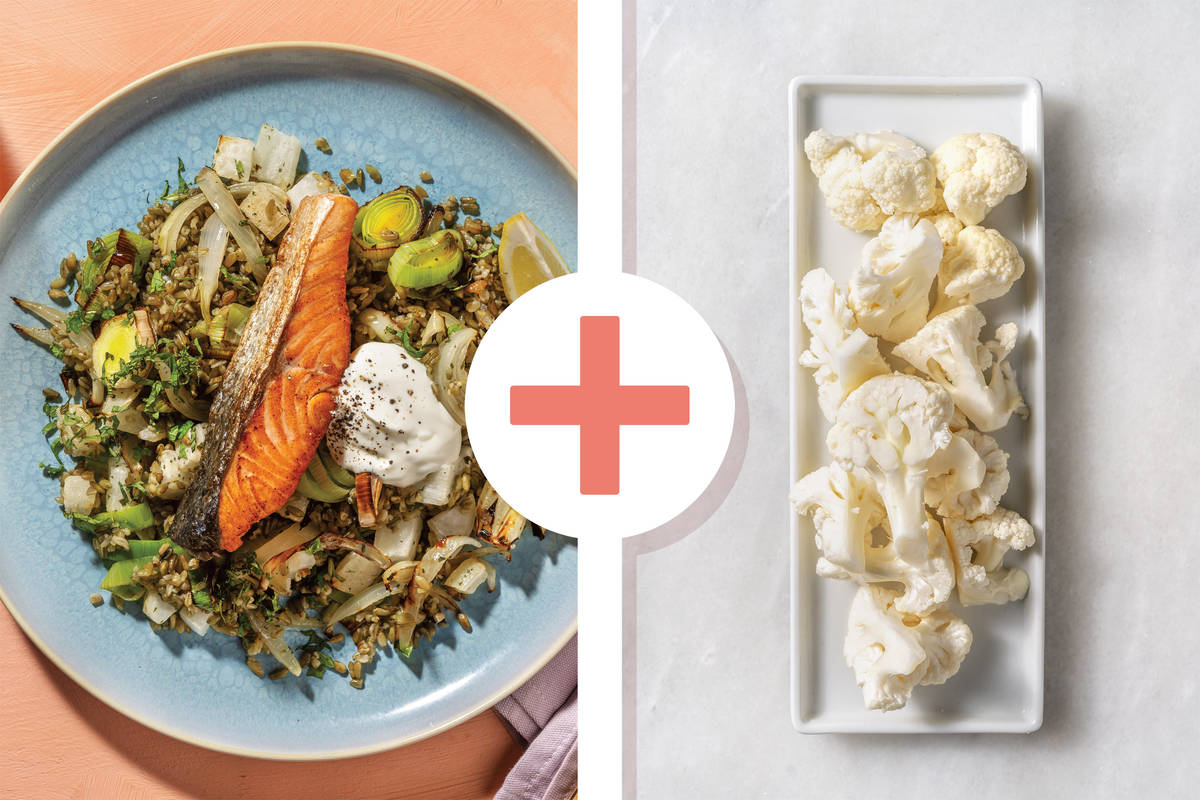 Seared Salmon & Cauliflower Freekeh Salad