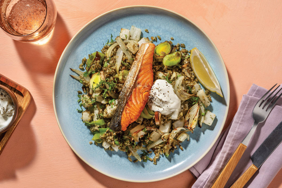 Seared Salmon & Freekeh Salad