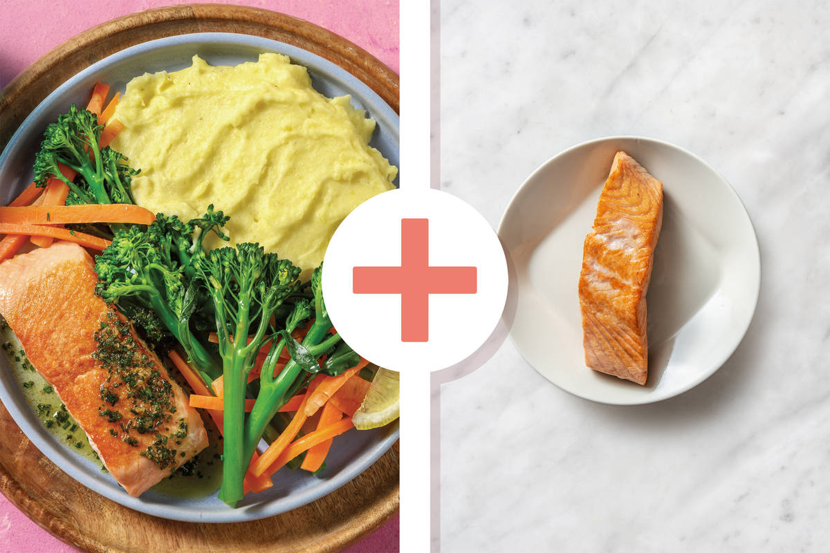 Doubled Seared Salmon & Chive Butter Sauce