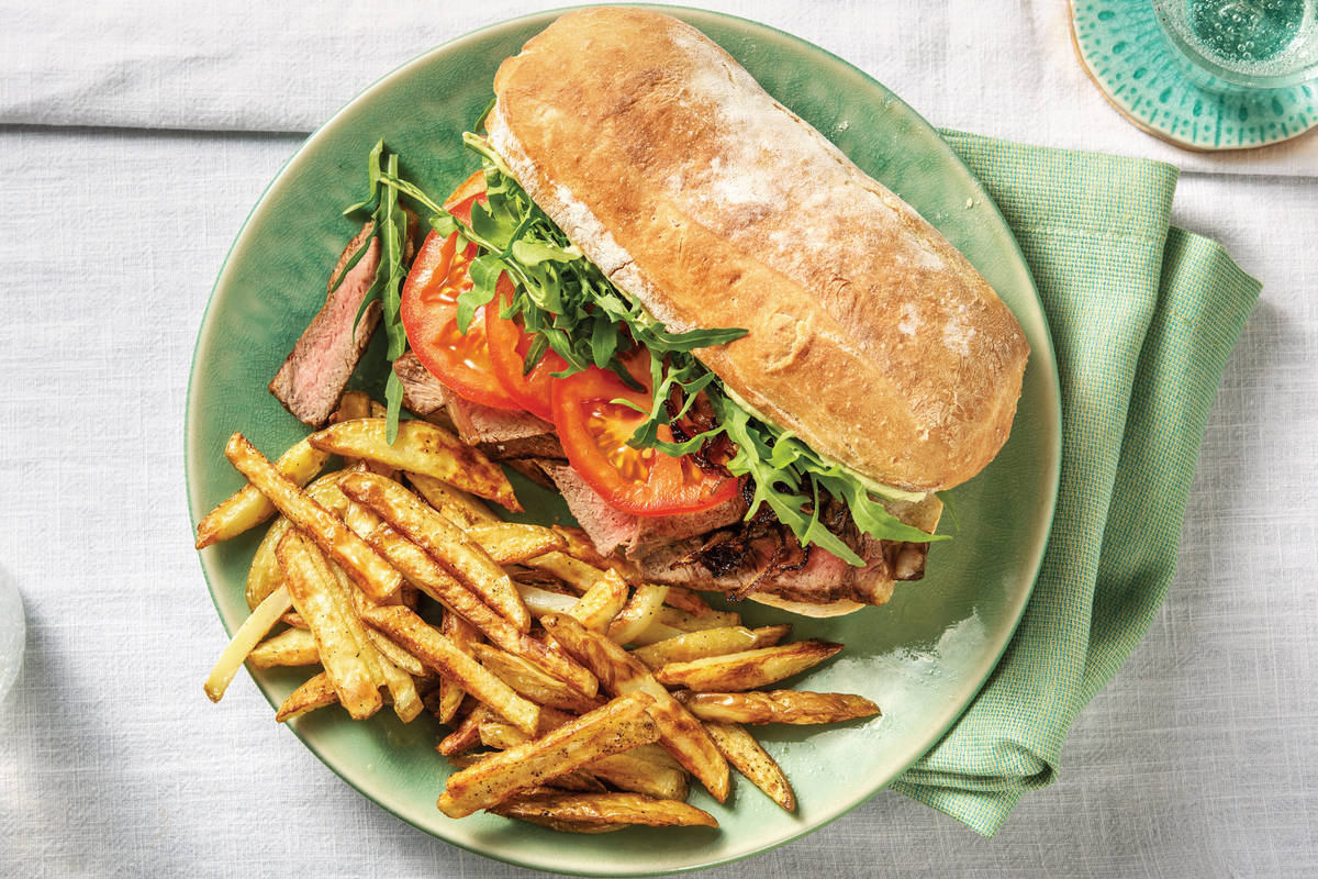 Seared Steak & Caramelised Onion Ciabatta
