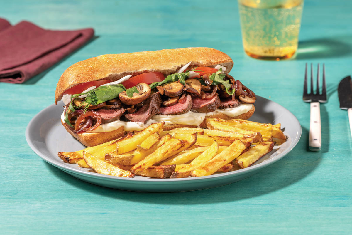 Beef Rump & Caramelised Mushroom Ciabatta