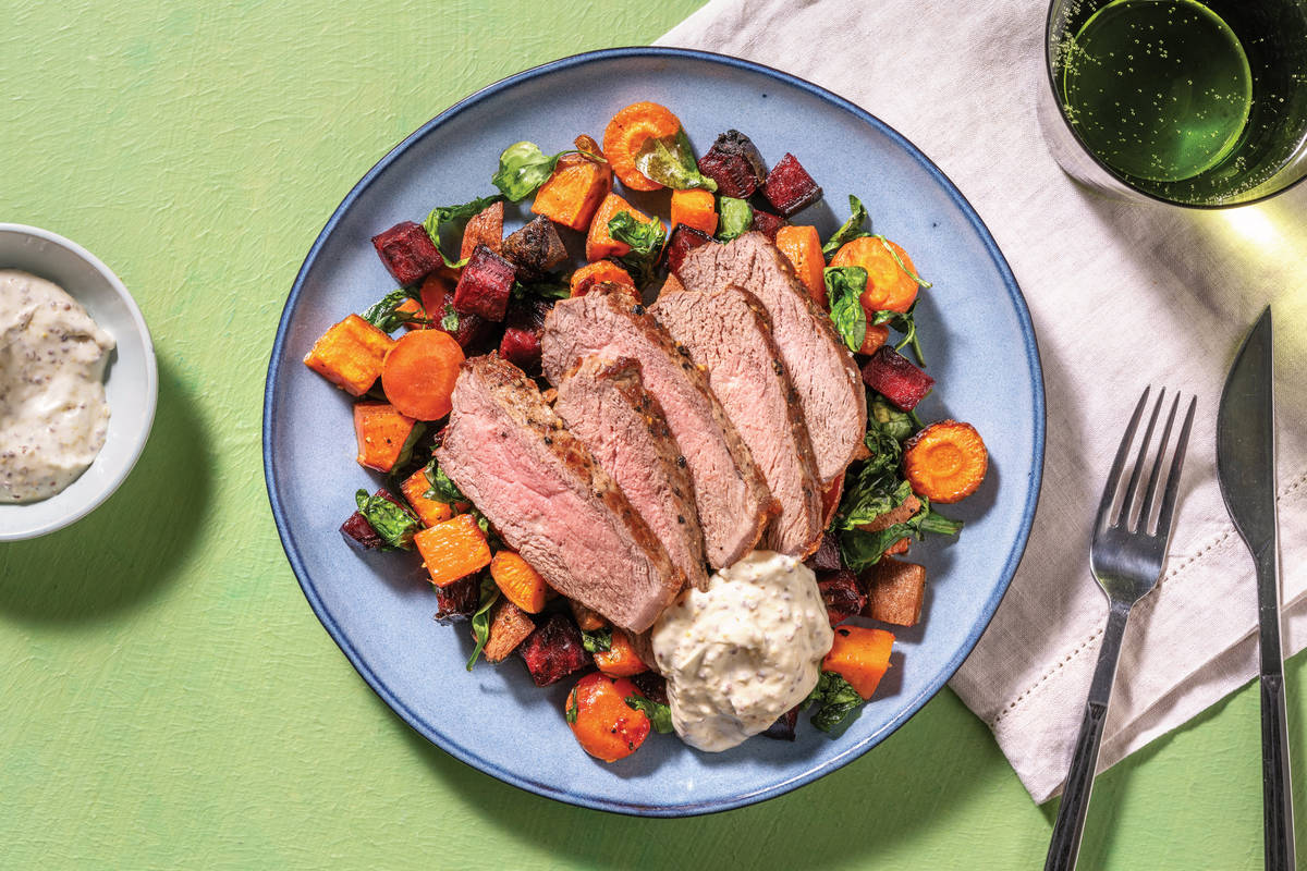 Seared Beef Rump & Roast Veggie Toss