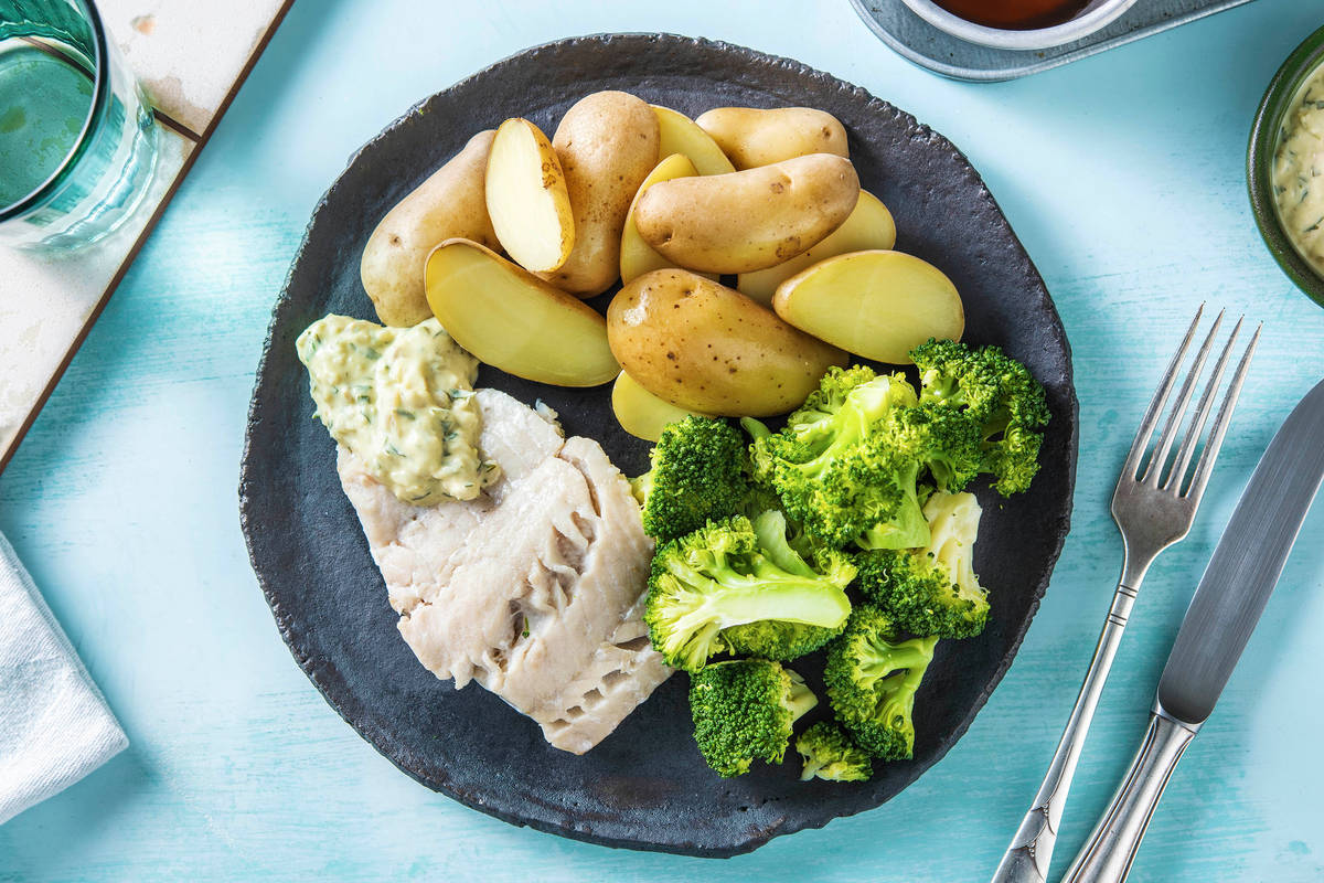 Seelachsfilet in Honig-Senf Soße