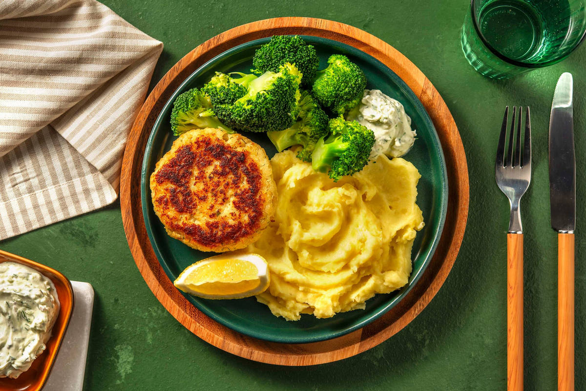 Fischtätschli mit Kartoffelpüree