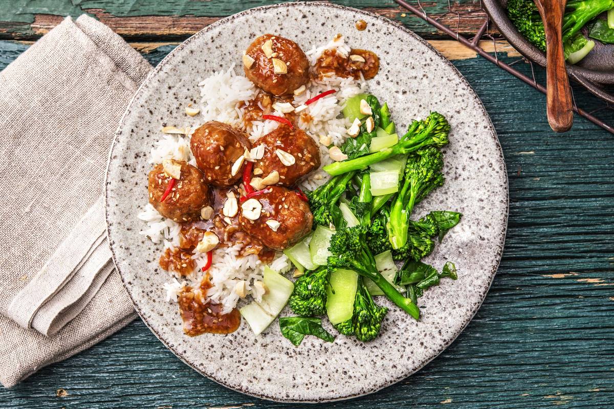 Sesame-Hoisin Meatballs