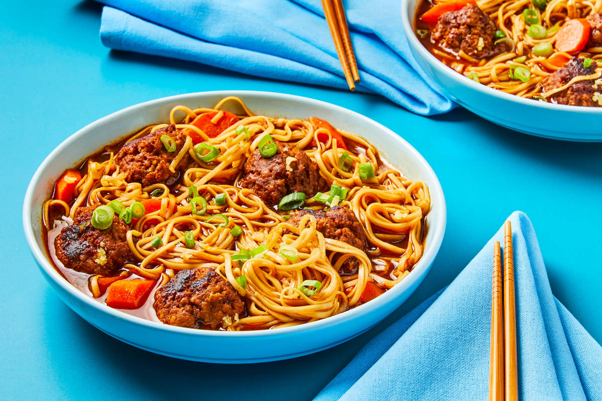 Shoyu-Style Beef Meatball Ramen