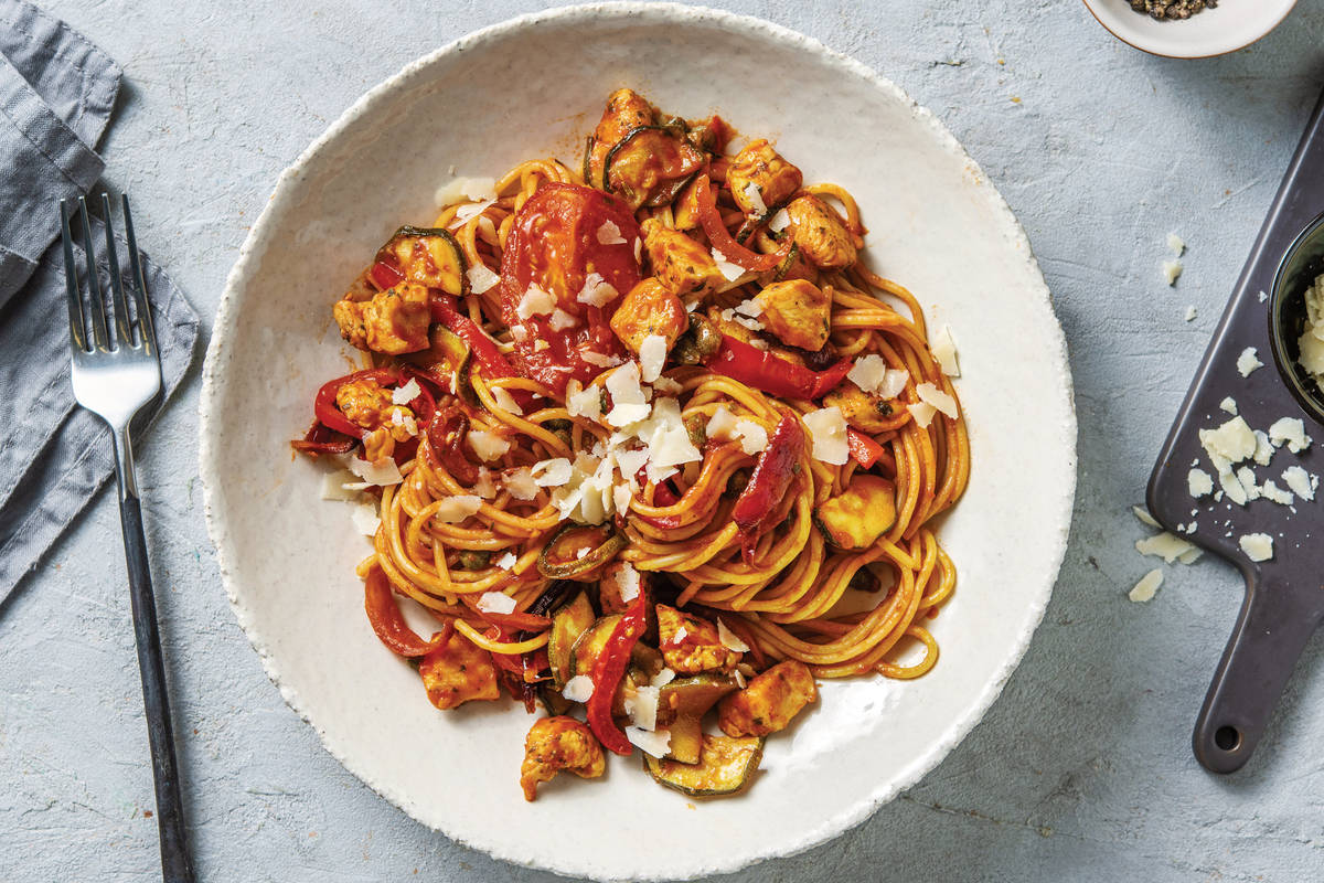 Sicilian Chicken Spaghetti