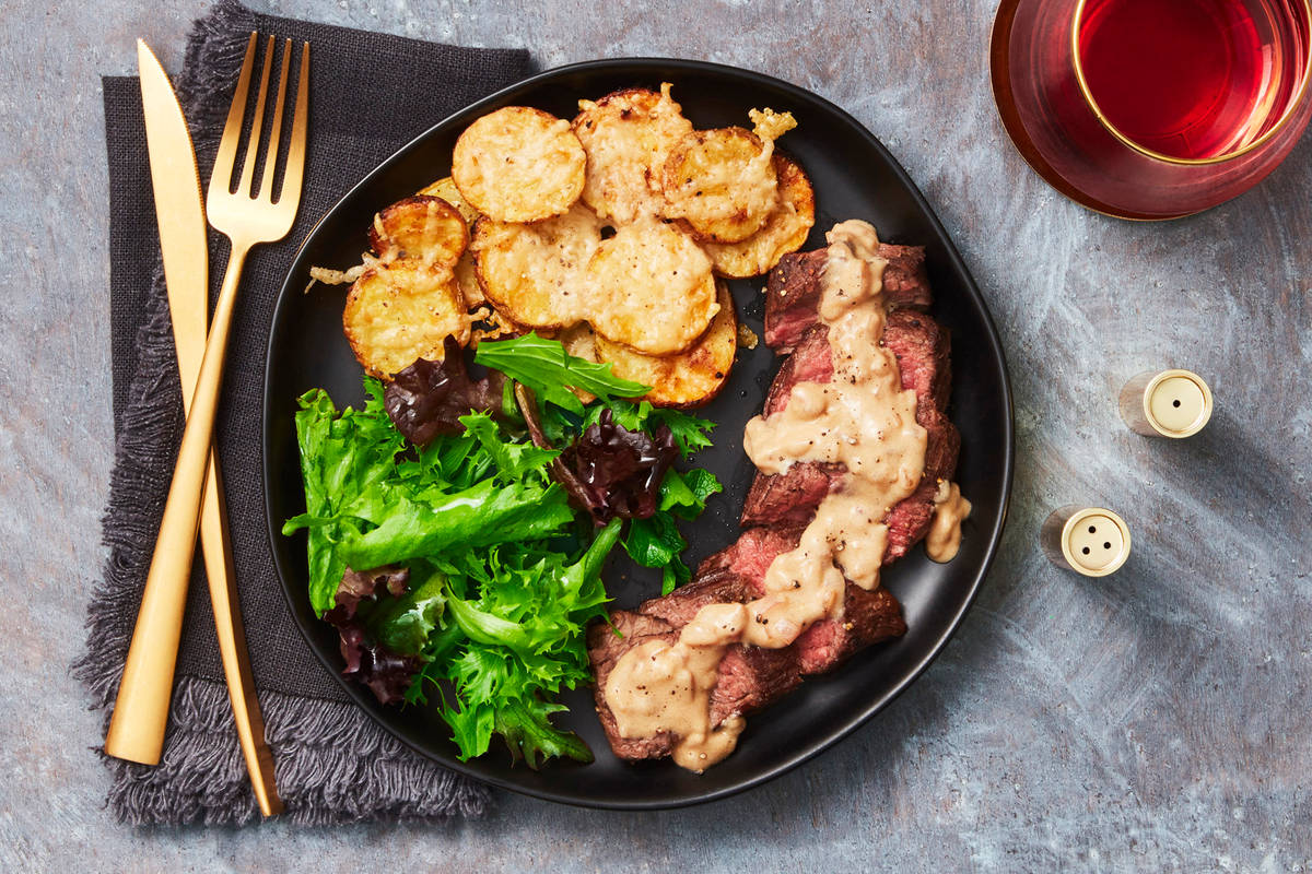 Bavette Steak & Sherry Shallot Sauce