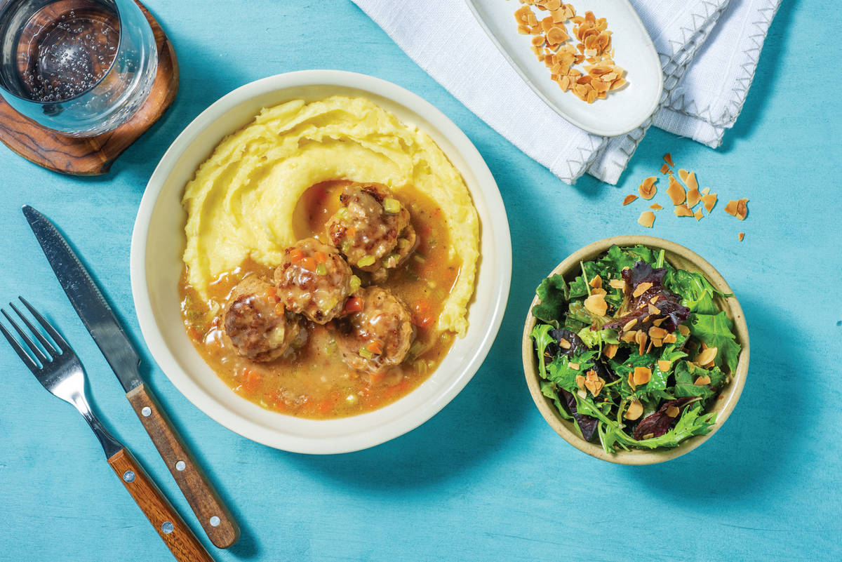 Slow-Cooked Pork Meatball & Gravy Stew