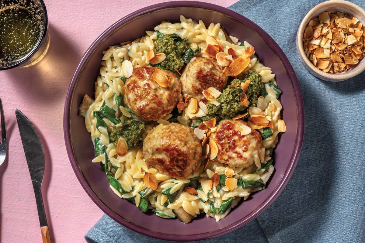 Cheesy One-Pot Garlicky Pork Meatballs
