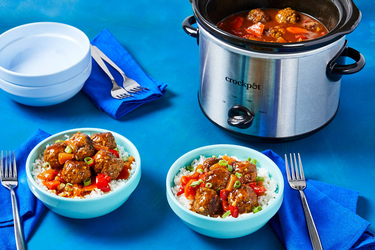 Slow Cooker Sweet & Sour Beef Meatballs