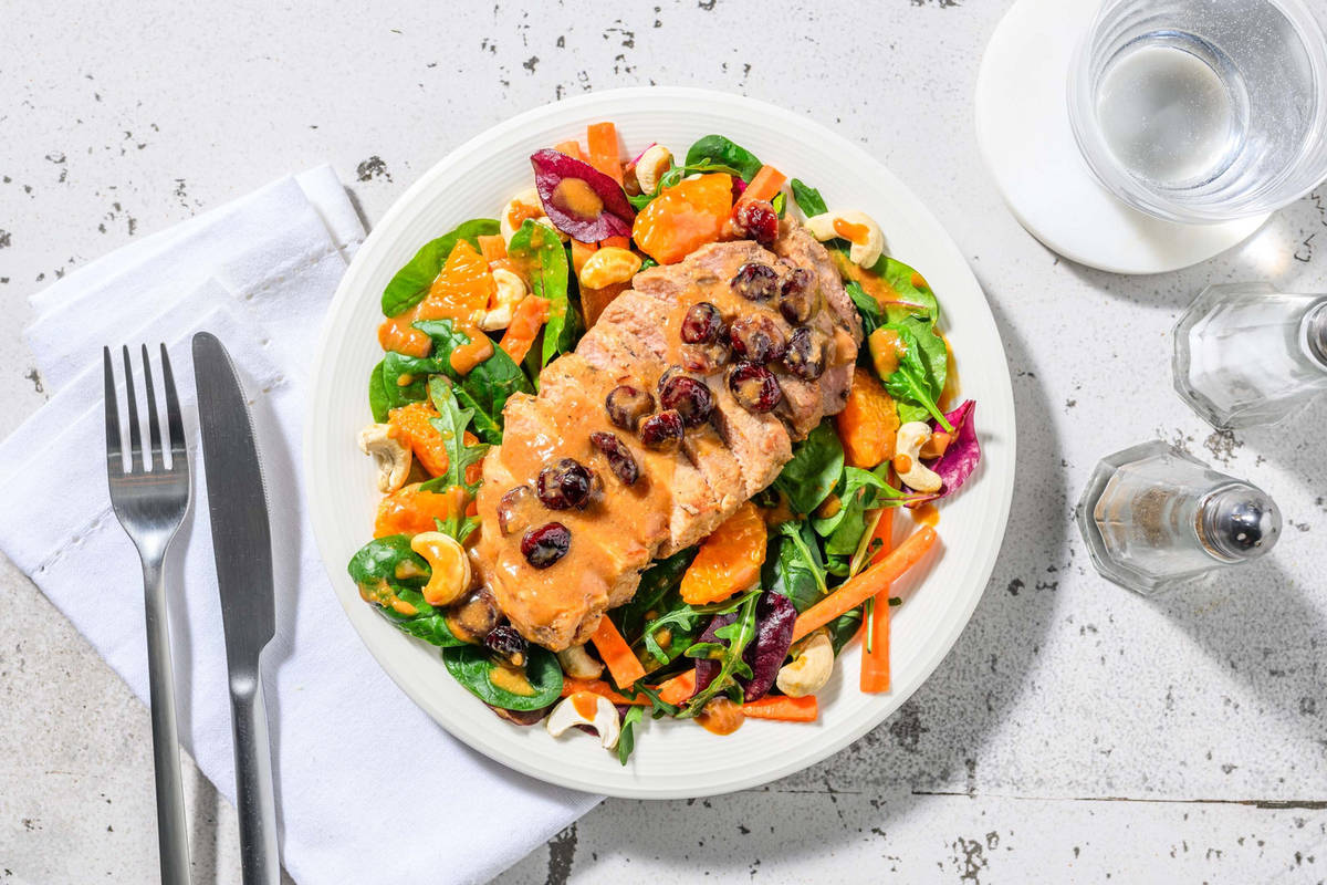 Côtelettes de porc miso-canneberges