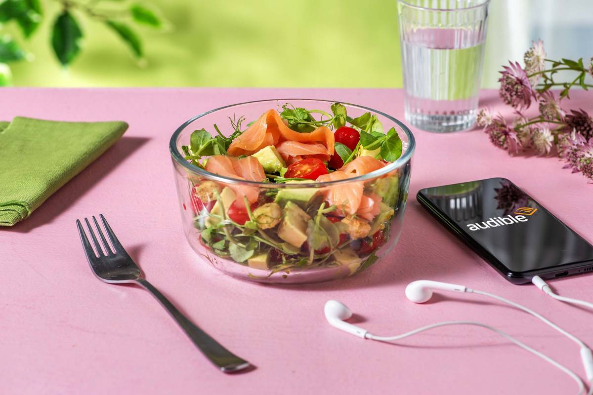 Smoked Salmon & Avocado Salad with Pesto Dressing