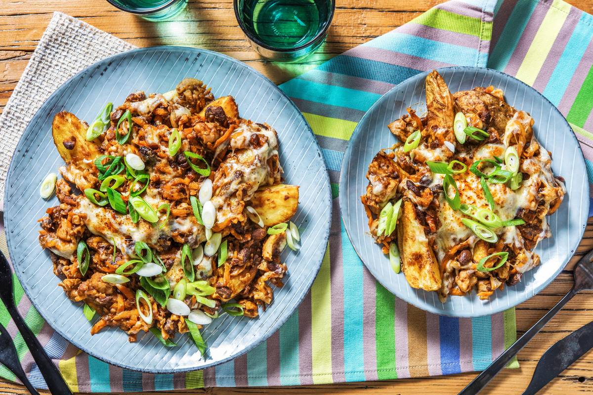 Smokey BBQ Chicken and Blackbean Loaded Wedges
