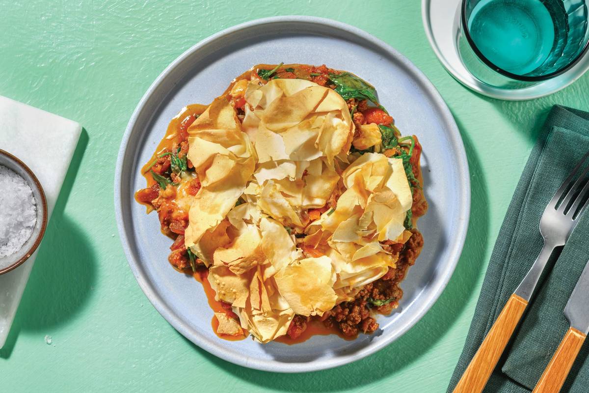 Smokey Beef & Caramelised Onion Filo Pie