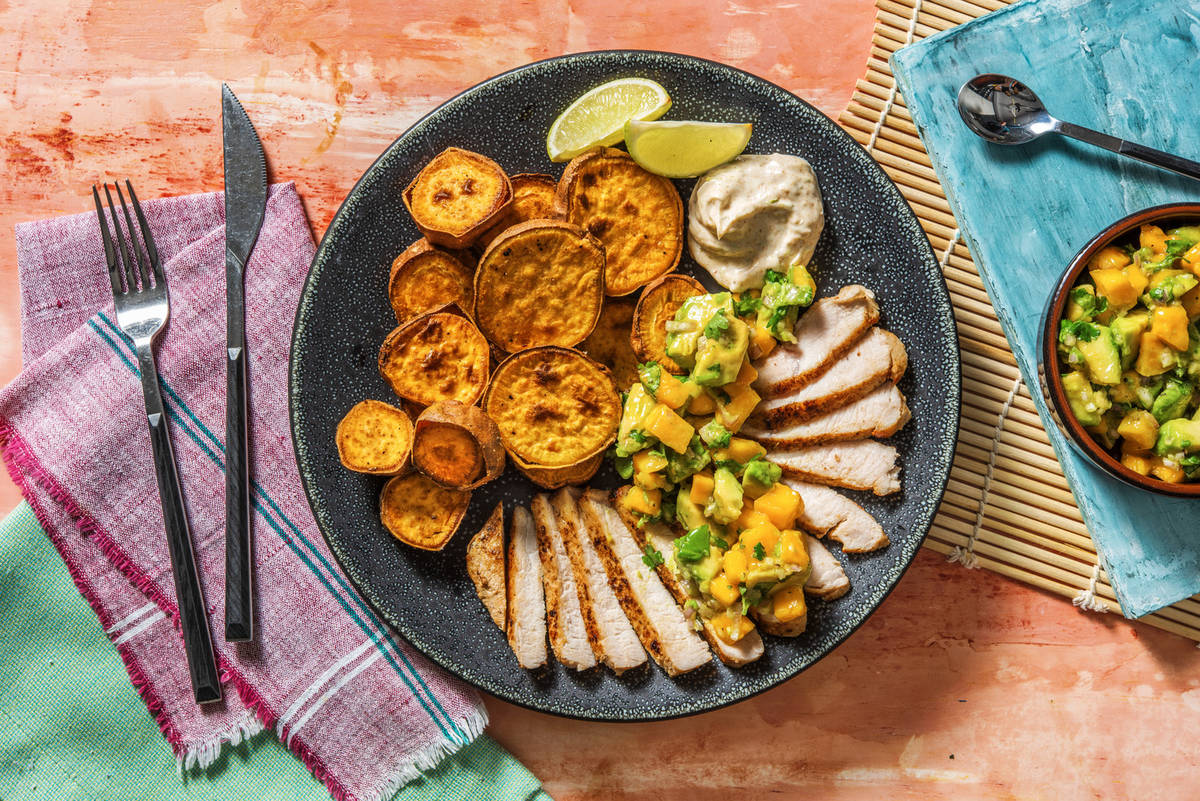 Smoky Pork Chops with Avocado Mango Salsa