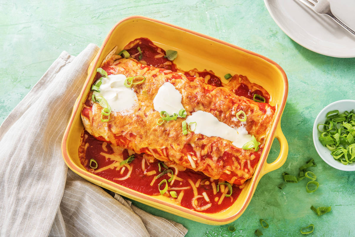 Smothered Chicken Enchiladas