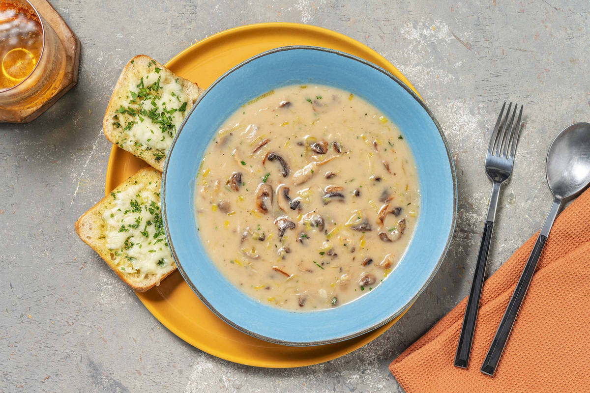 Creamy Mushroom and Beyond Meat® Soup