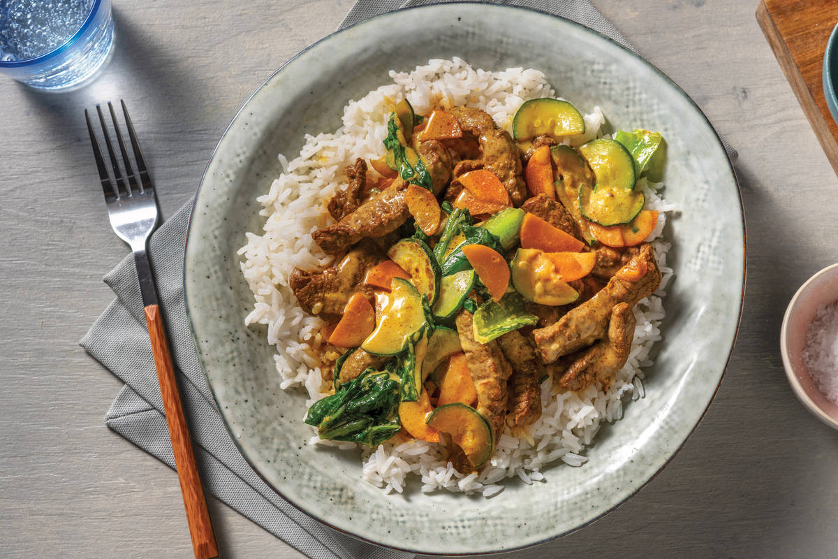 Southeast Asian Beef & Creamy Coconut Sauce