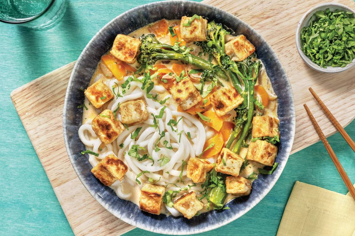 Southeast Asian-Style Chicken & Tofu Noodle Soup