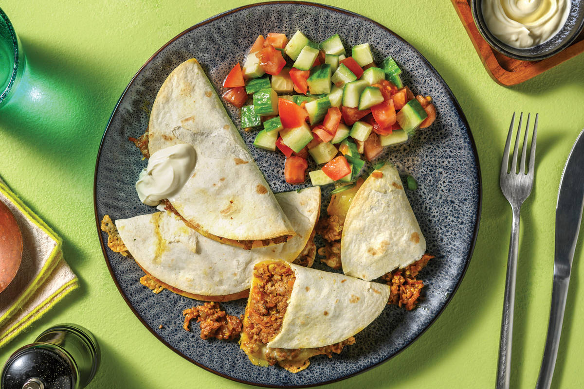Easy Southern Cheesy Pork Quesadillas
