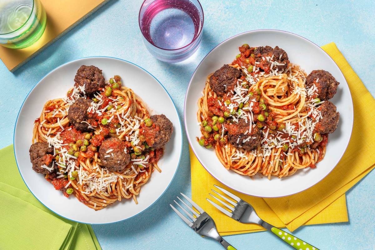 Spaghetti and Beef Meatballs