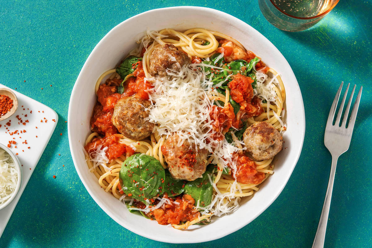 Spaghetti and Italian Sausage Meatballs