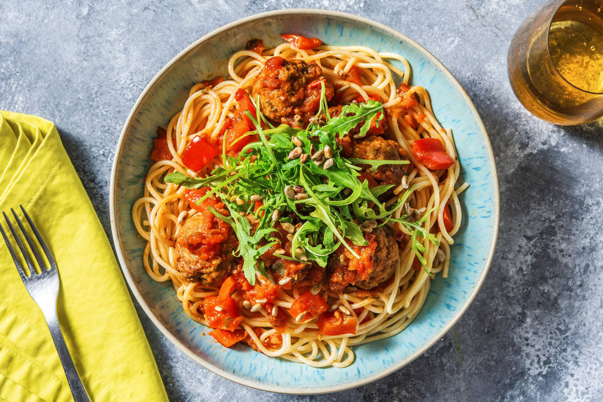 Spaghetti mit Hackbällchen