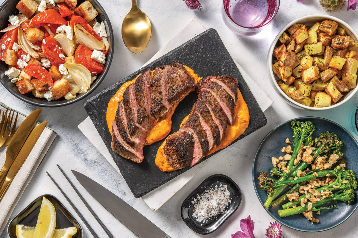 Smokey Lamb Loin Tomato Crouton Toss Recipe HelloFresh