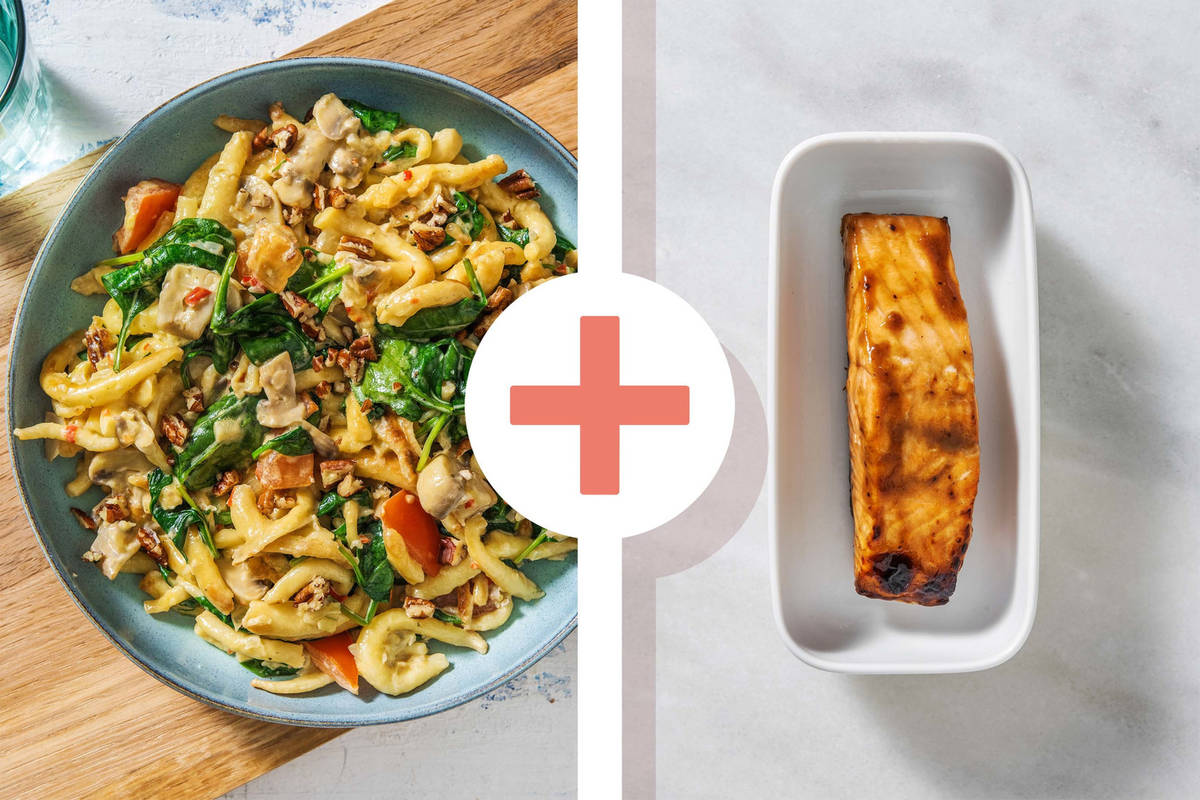 Spätzle-Pfanne mit rauchigem Lachs
