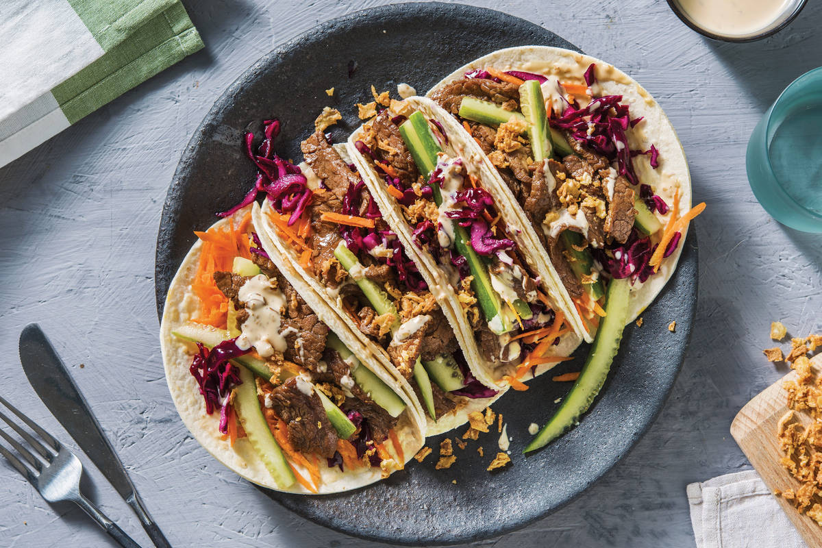 Speedy Asian Beef Tacos