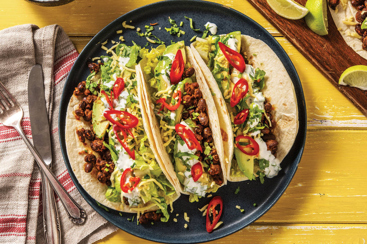 Speedy Mexican Fiesta Black Bean Tacos