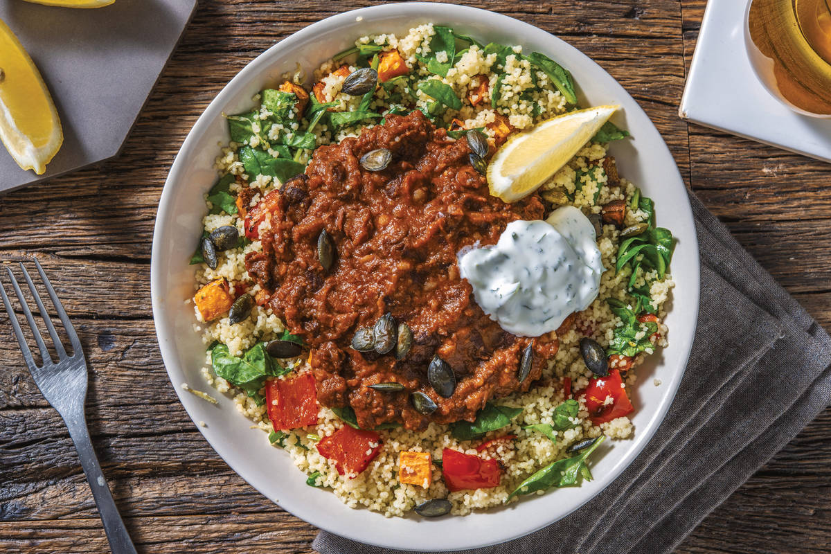 Spiced Black Bean & Roast Veggie Couscous