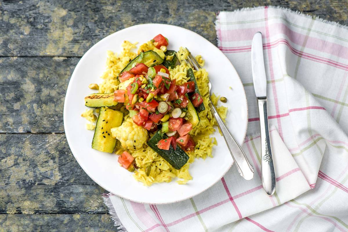 Spiced Cauliflower and Courgettes