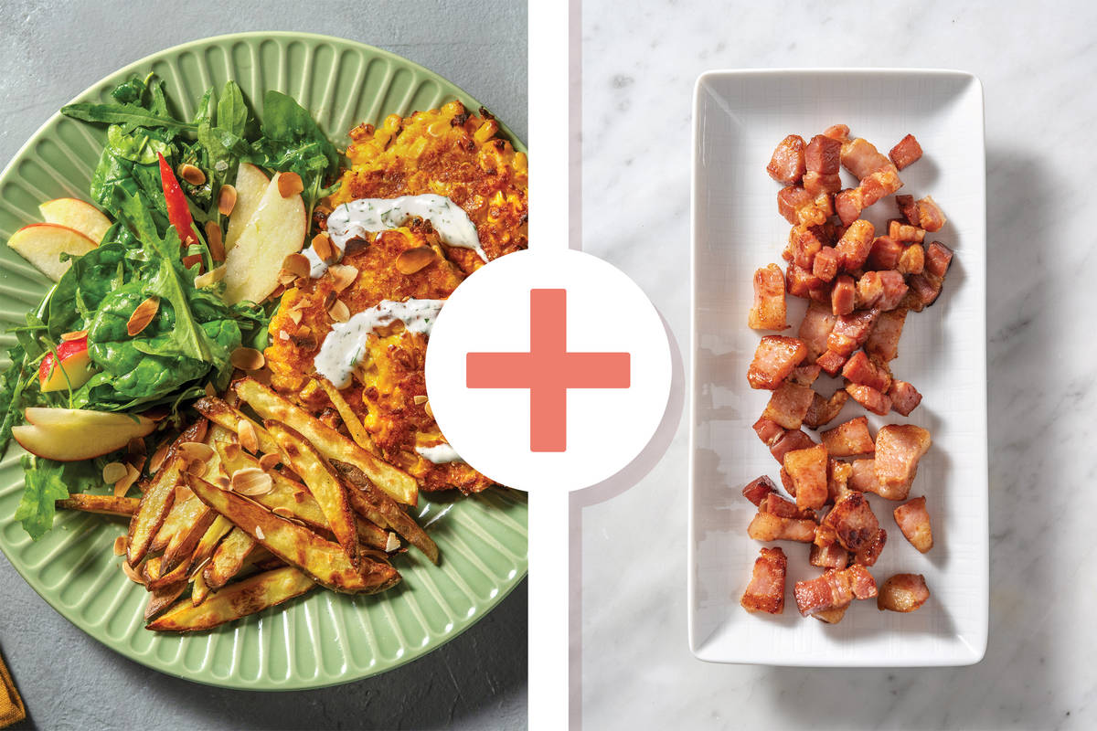 Nan's Sweetcorn & Bacon Fetta Fritters