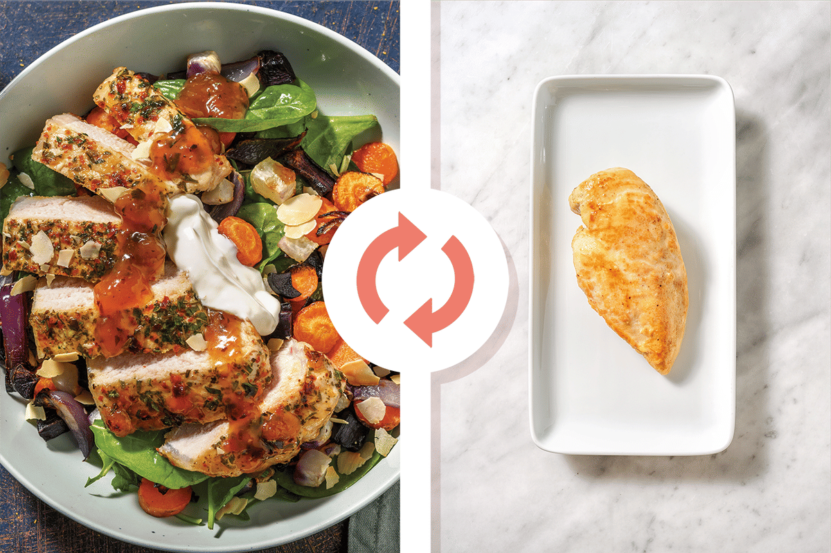 Spiced Chicken & Roast Veggie Toss