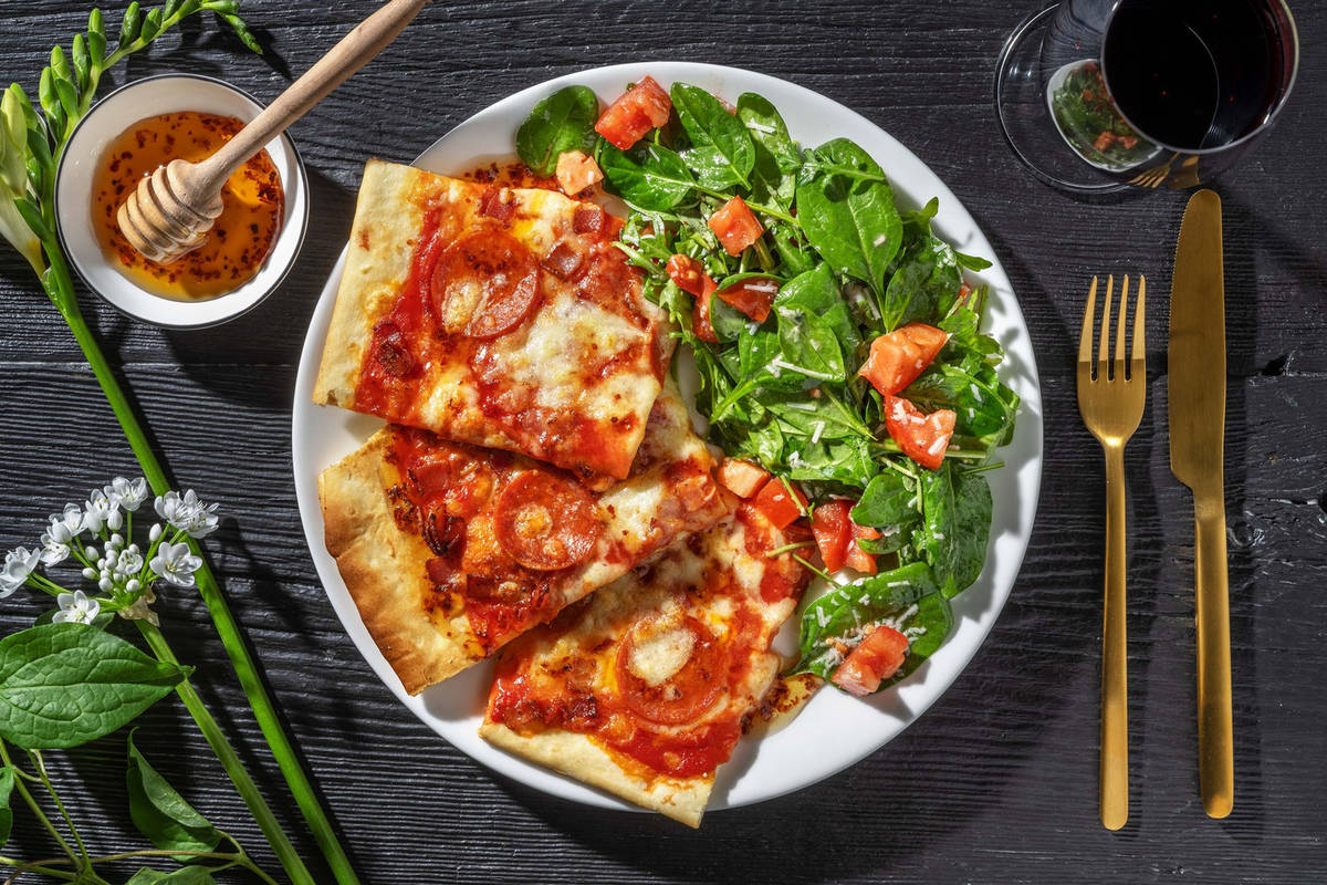 Spicy Bacon-Pepperoni Pizza