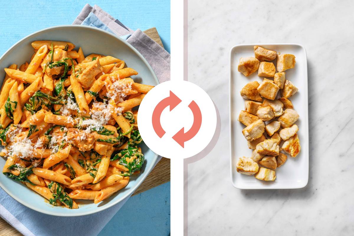 Spicy Creamy Cajun Diced Chicken Breast Pasta