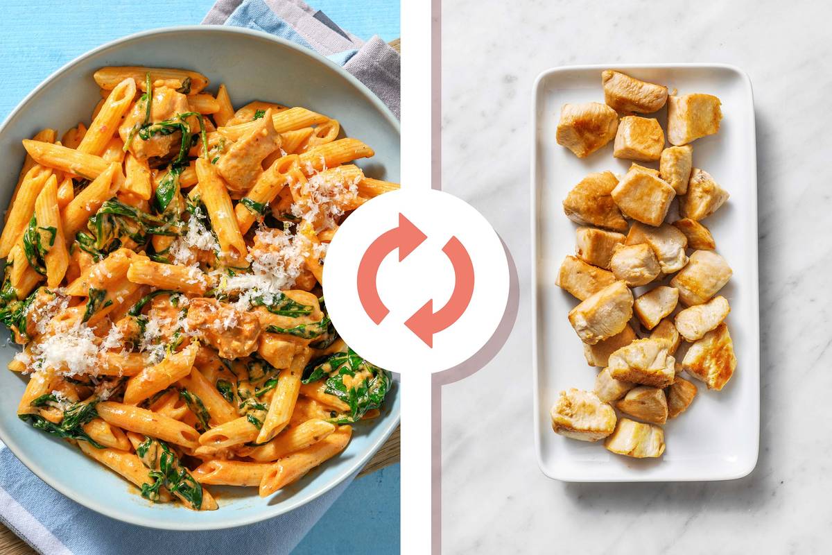 Spicy Creamy Cajun Diced Chicken Breast Pasta