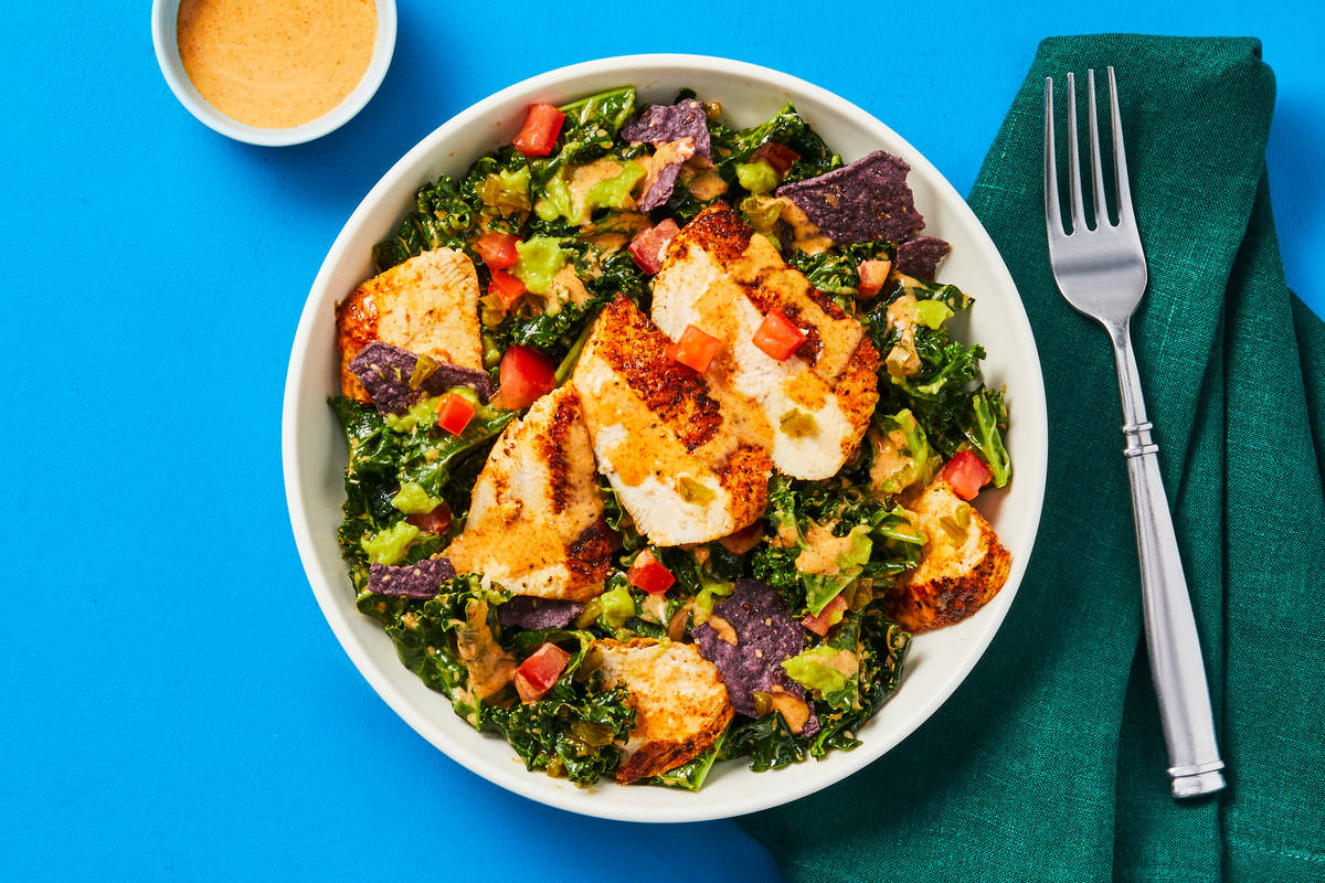 Spicy Kale Caesar With Chicken